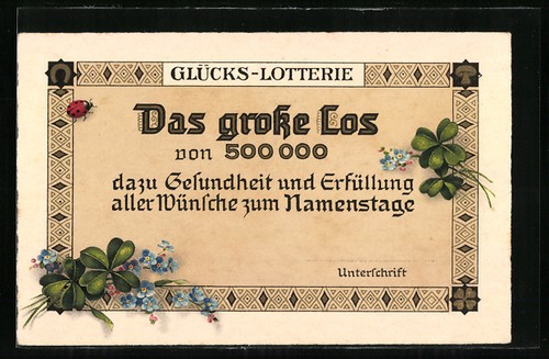 Carte postale loterie - , du